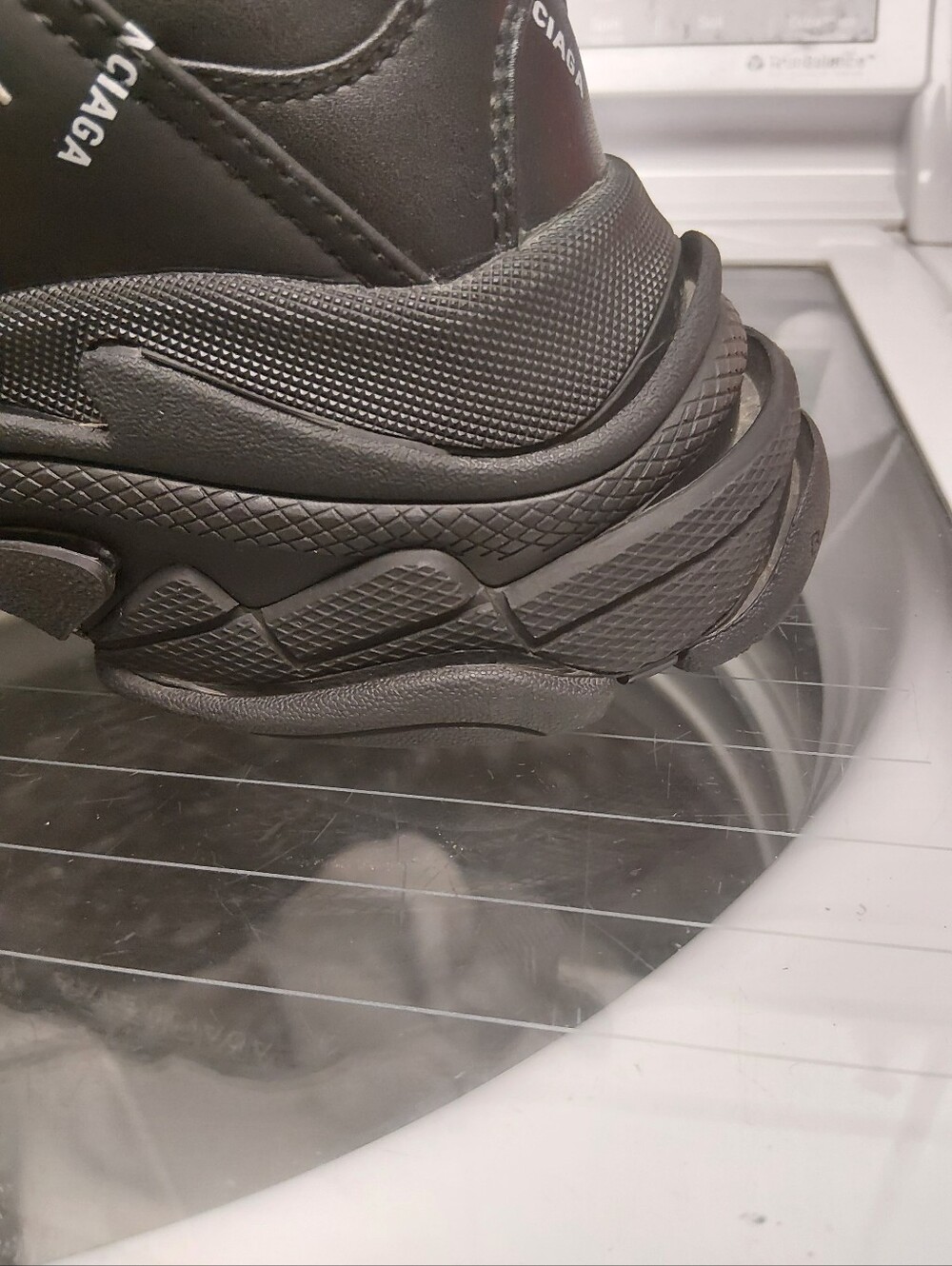 Balenciaga Black Triple S Lace-Up allover Logo Sneakers(Yes Their Real!!!) - Picture 7 of 16